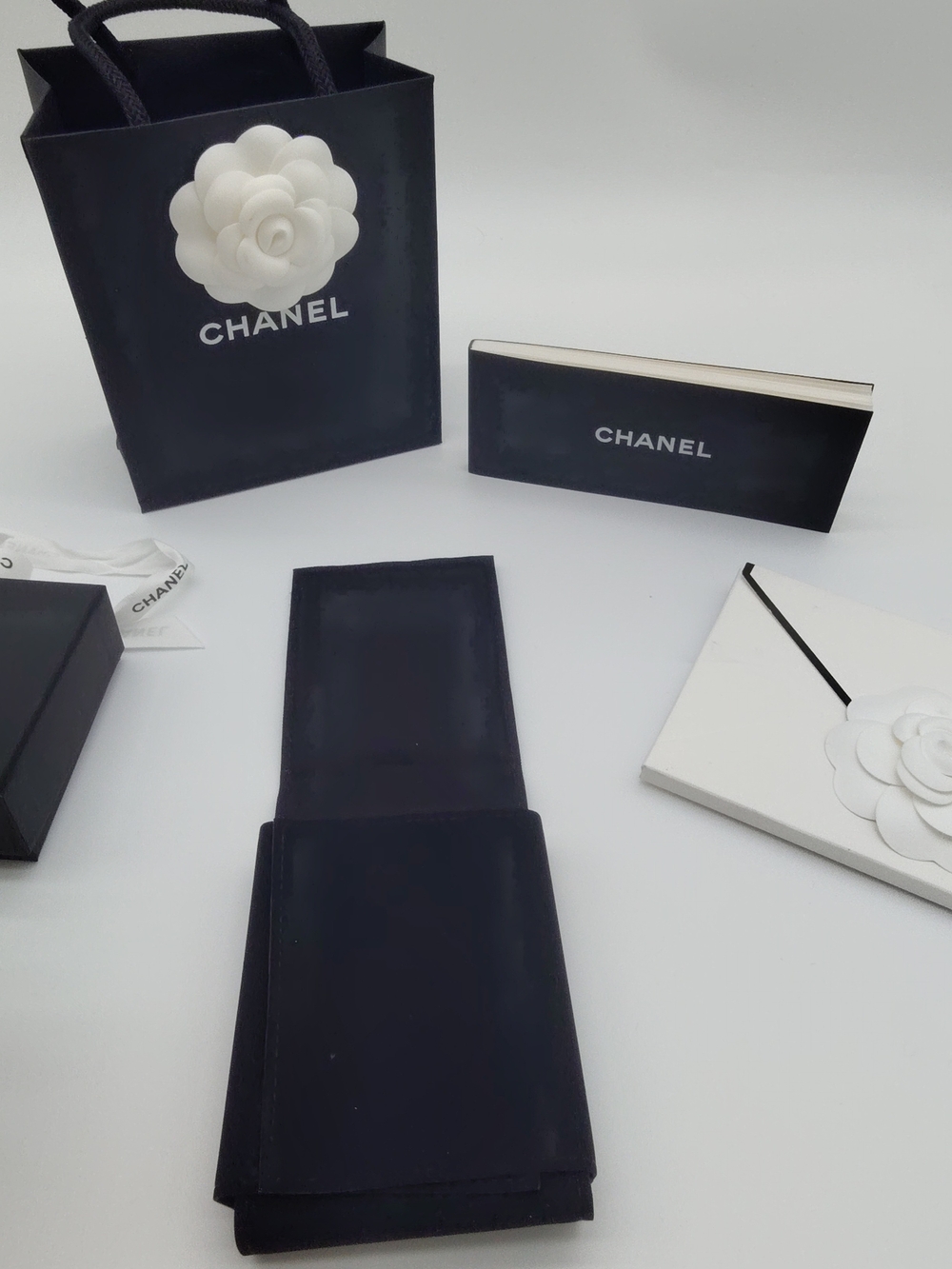 CHANEL Fine Jewelry Packaging Set Camellia Jewelry Box Ribbon Bag Booklet - Picture 6 of 10